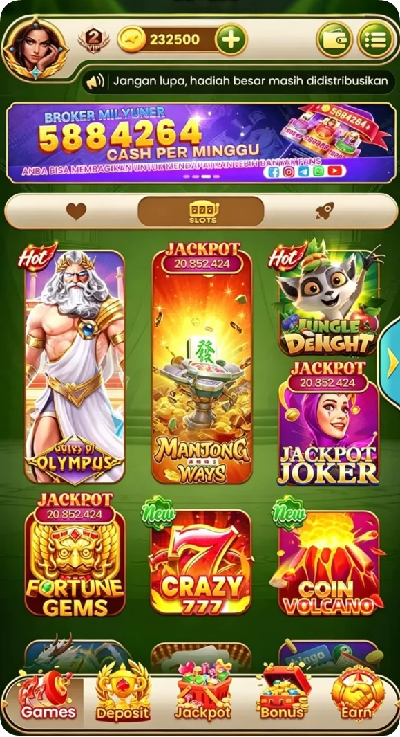 Galeri pratinjau visual wjkasino build APK resmi terbaru